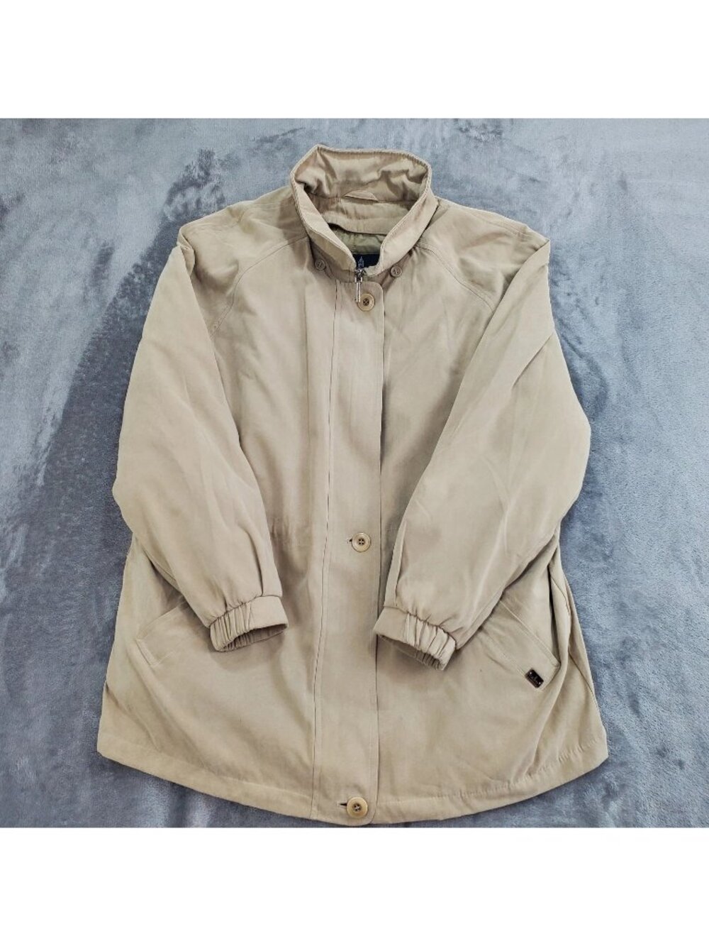 Vintage London Fog Womens Tan Petite Large Jacket City Retro Utility Classic
